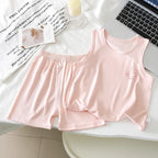 Baby Lightweight Vest 2pcs Outfit Infant Clothes Sleeveless Cartoon Tank Top+Shorts Set Breathable Unisex Toddler Playsuits