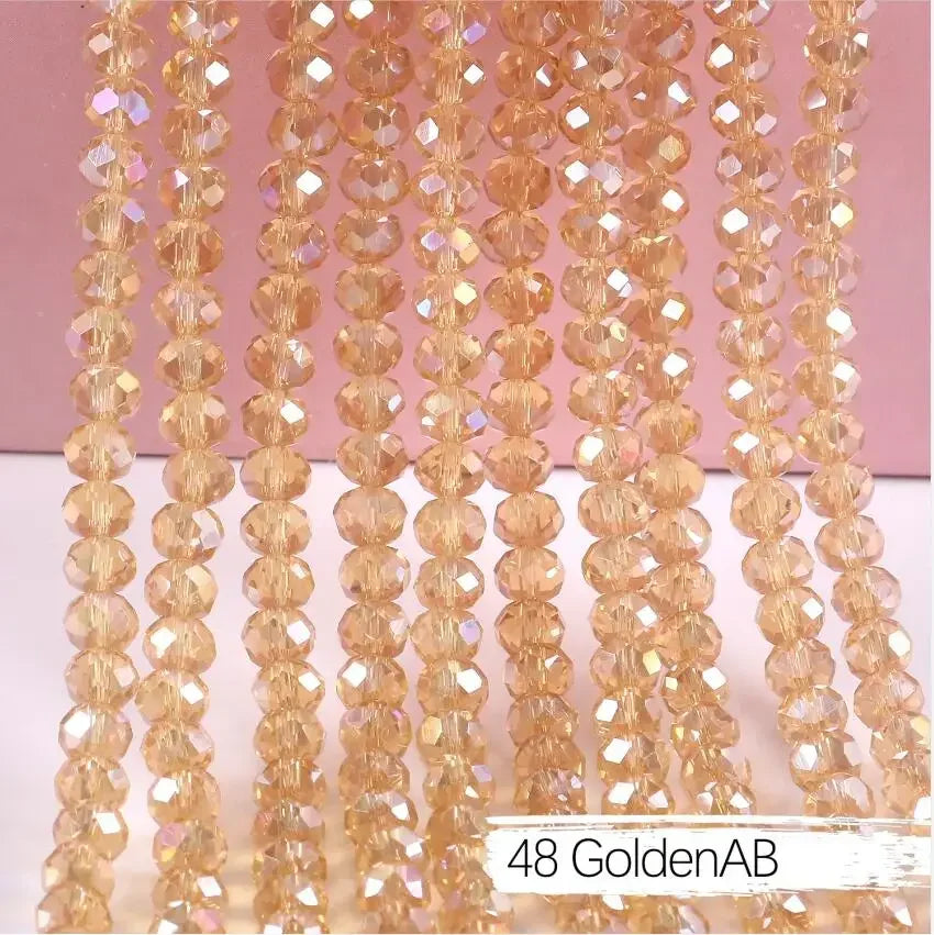 2mm 4mm 6mm 8mm Rondelle Austria Crystal Beads Faceted Glass Beads Loose Spacer Beads for DIY Bracelet Garment Making
