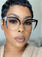 Quality Cat Eye Half Frame Oversized Frame Glasses Anti-blue Light 2023 New Glasses Frame Ins Retro Trend Fashion Glasses 2023