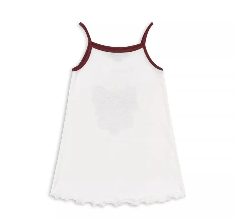 2025 KS Brand Summer Baby Girls Tassel Dresses T Shirts + Shorts Suits Sets Kids Clothes Girls Cotton Cherry Tank Dress Top 1-9Y