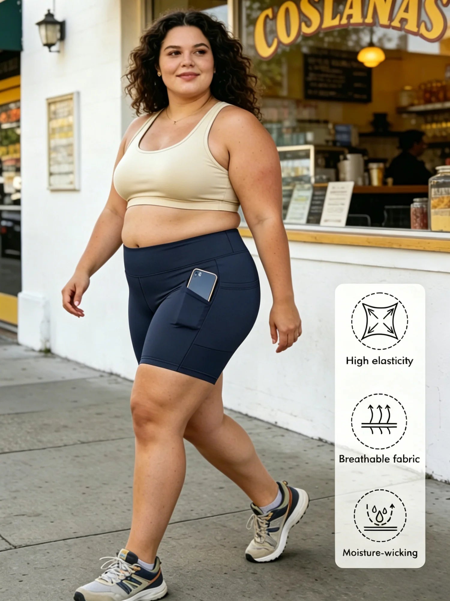 Plus Size Biker Shorts for Women - 3" Black High Waisted Tummy Control Spandex Workout Shorts (0XL-5XL)