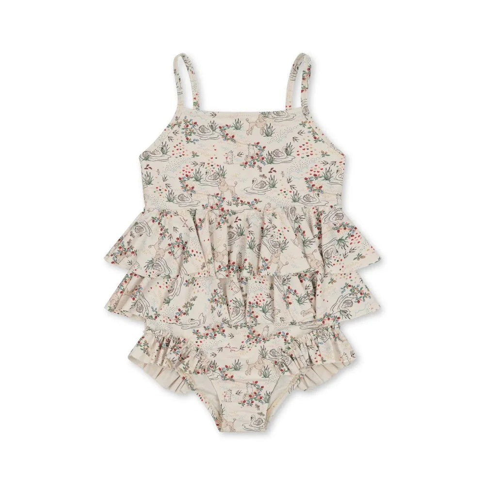 2025 Summer Baby Girls KS Swimwear Sets One Piece Kids swan Swimsuits Holiday Outwear Toddler Girl Sequin Swim Bikini Shorts Cap
