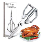Multi-Purpose Kitchen Scissors, Ultra Sharp Heavy-Duty Cooking Shears, Stainless Steel & Dishwasher Safe - For Meat, Chicken