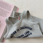 2026 Summer New Children Sleeveless T Shirts Cotton Boys Girls Letter Print Vest Toddler Fashion Casual Tops Kids Clothes