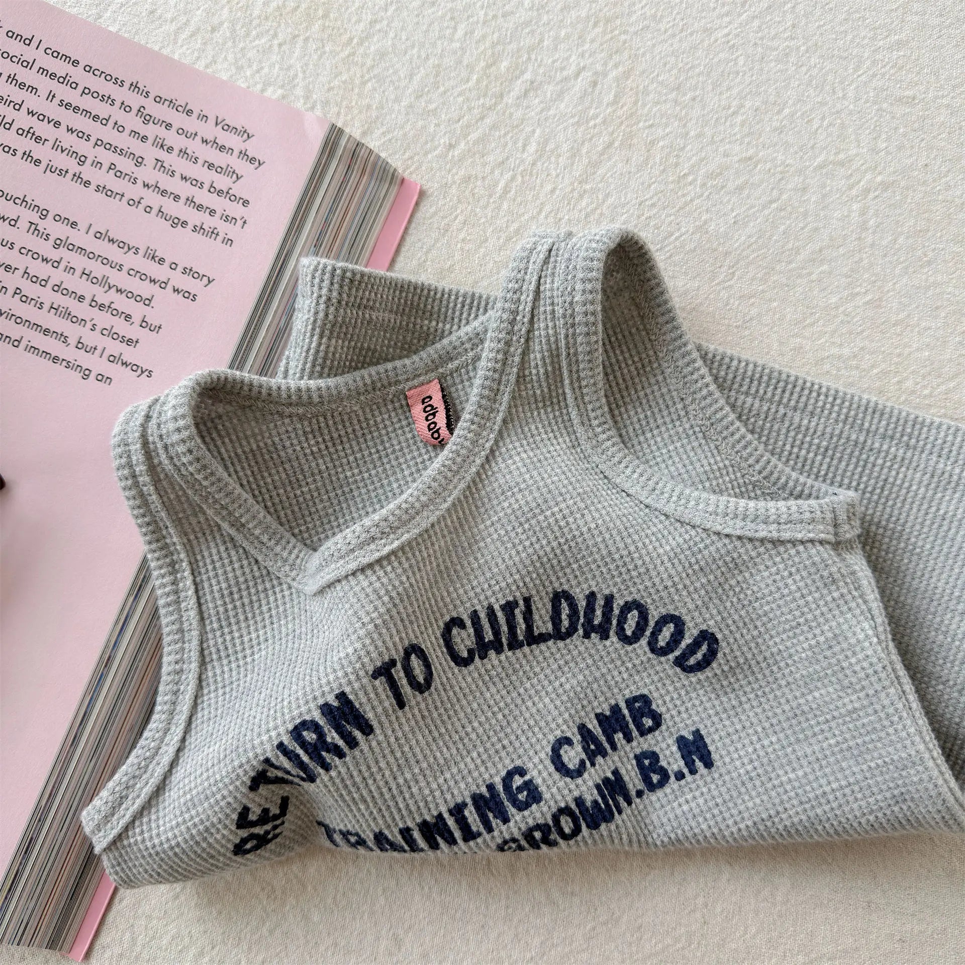 2026 Summer New Children Sleeveless T Shirts Cotton Boys Girls Letter Print Vest Toddler Fashion Casual Tops Kids Clothes