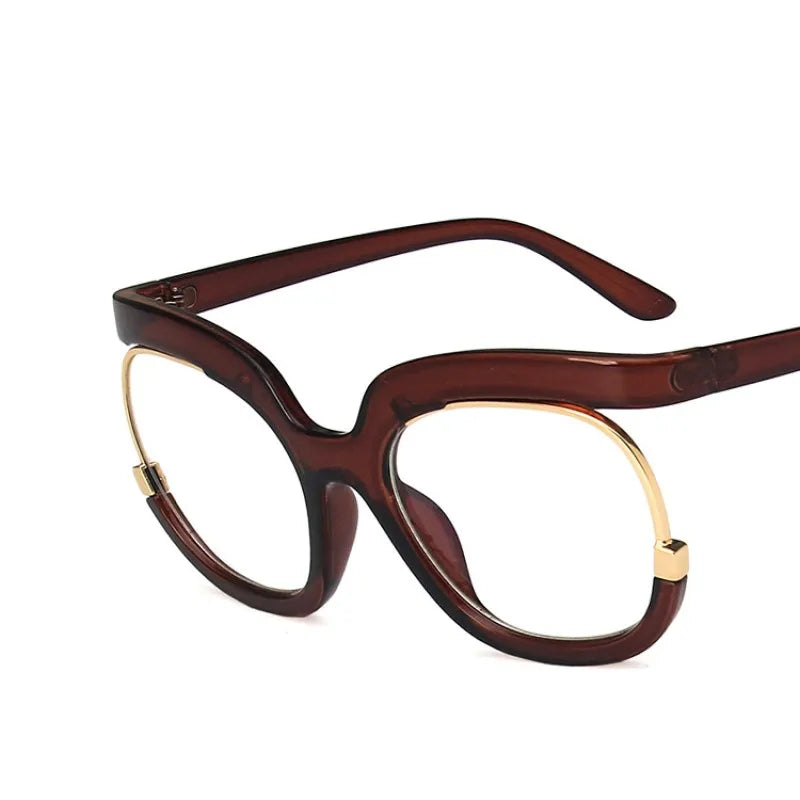 2023 Ins Rainbow Frame Fashion Retro Round Anti Blue Light Women Glasses Vintage Oversized Colourful Frame Clear Eyeglasses