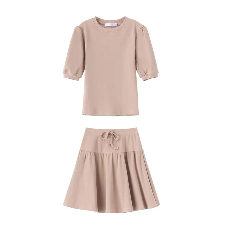 AS 2024 Girls Clothes Short Sleeve 3/4 Kids Boys Clothes For Summer Outfits Girls Clothing Children Ribbed Sets Dress