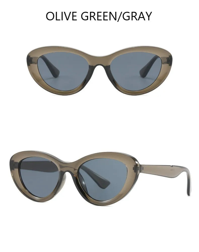 Retro Concave Cat Eye Sunglasses Women Fashion Brand Designer New Sun Glasses Cateye Eyeglasses Shadow for Female