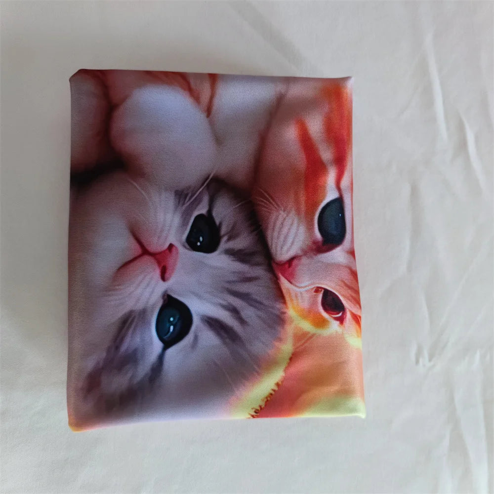 3D Cat Graphic T Shirts Autumn Clothing for Girls O-Neck Streetwear Top Long Sleeve T-Shirt Cartoon Animal Children's T-Shirts