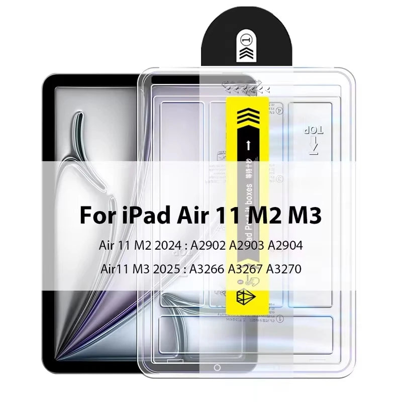 2pcs Easy to Install HD Tempered Glass Screen Protector For iPad Pro 13 12.9 M4 Air 11 M3 M2 5 4 Mini 6 7 9 9th 10 10th A16 Film