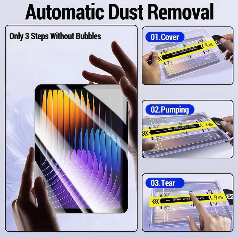 2pcs Easy to Install HD Tempered Glass Screen Protector For iPad Pro 13 12.9 M4 Air 11 M3 M2 5 4 Mini 6 7 9 9th 10 10th A16 Film