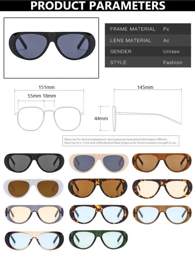 Retro Large Sunglasses for Women Fashionable Wide Legs New Large Frame Sunglasses Gradient Color Personalized Glasses Goggles