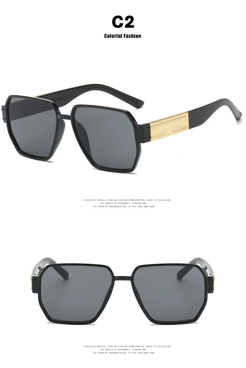 New Fashion Square Oversized Sunglasses Women Big Frame Colorful Sun Glasses Female Oculos Unisex Black Shades Gafas De Sol