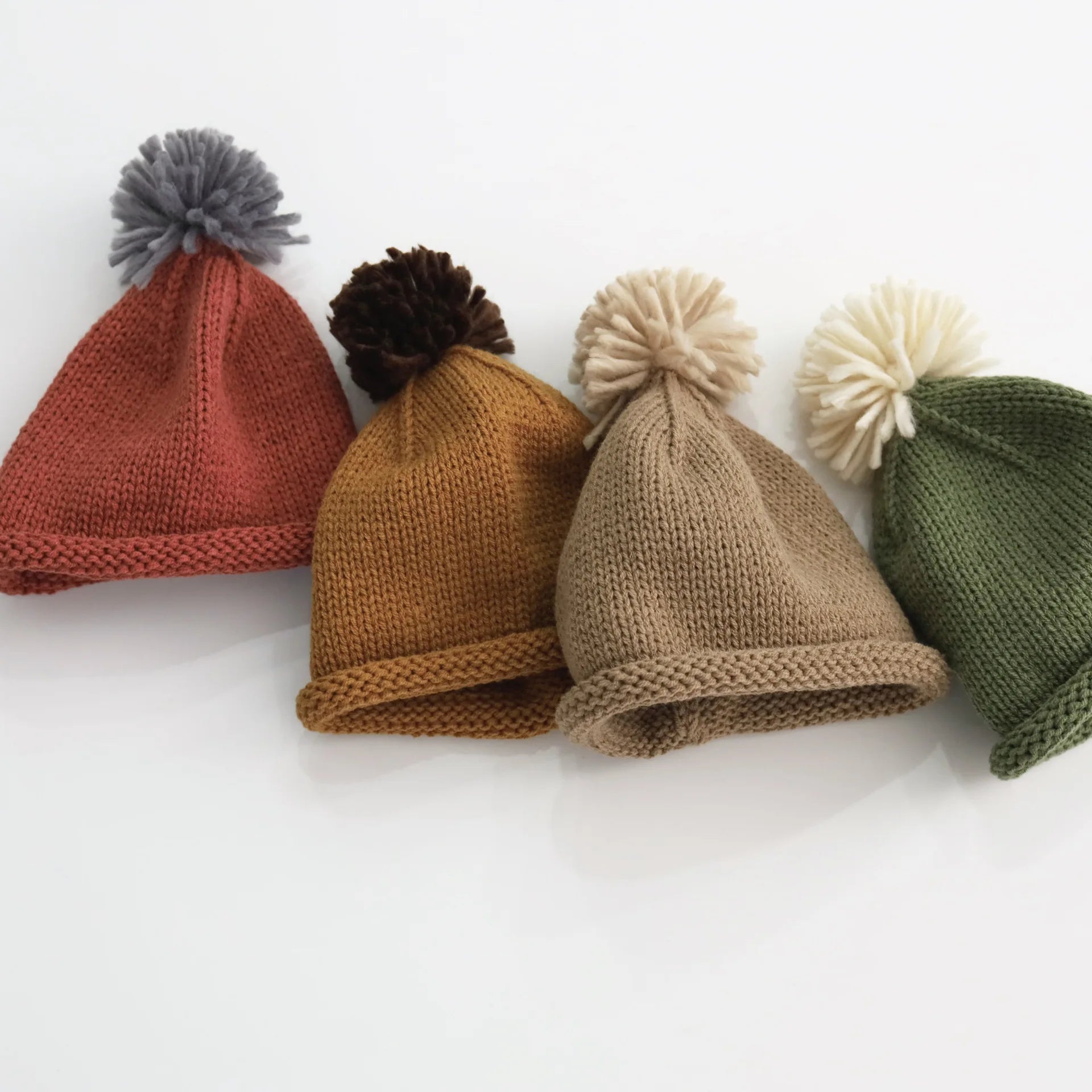 Kids Winter Hats For Newborn Boys Crochet Bonnet Casual Toddler Girl Cute Cap Children Solid Baby Boy Knitted Warm Beanies