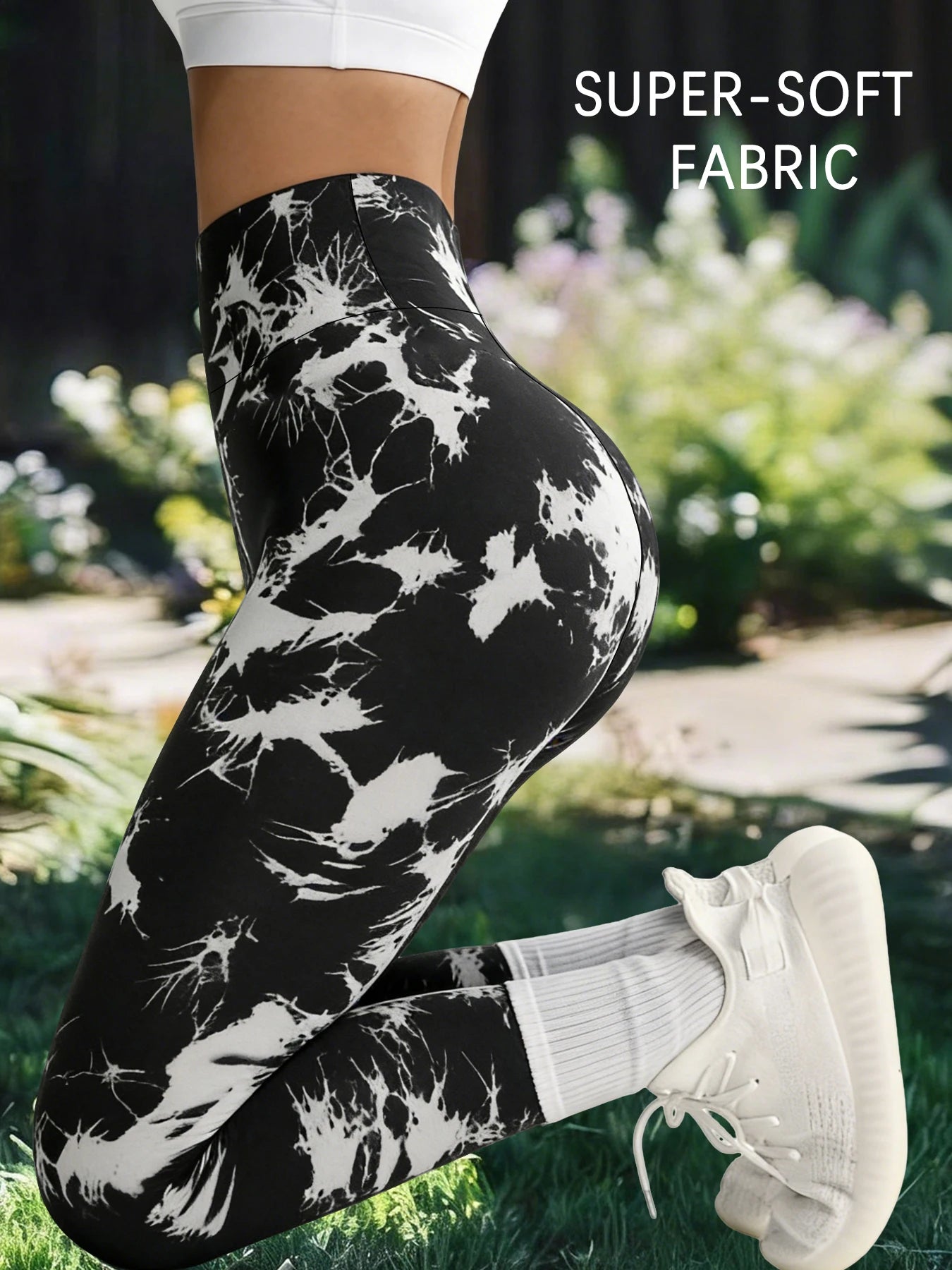 Super Soft High Waisted Tie Dye Sport Leggings for Women No See Through Workout Running Yoga