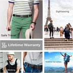 Travel Security Belt with Hidden Pocket Adjustable Cash Strap Slim Waist Wallet for Passport Money Anti-Pickpocket Waist Bag
