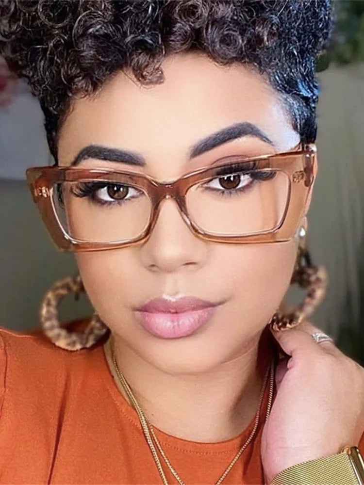 Fashion Square Eyeglasses Frames for Women Men Anti Blue Light Rectangle Glasses Frame Optical Computer Cat Eye Eyewear