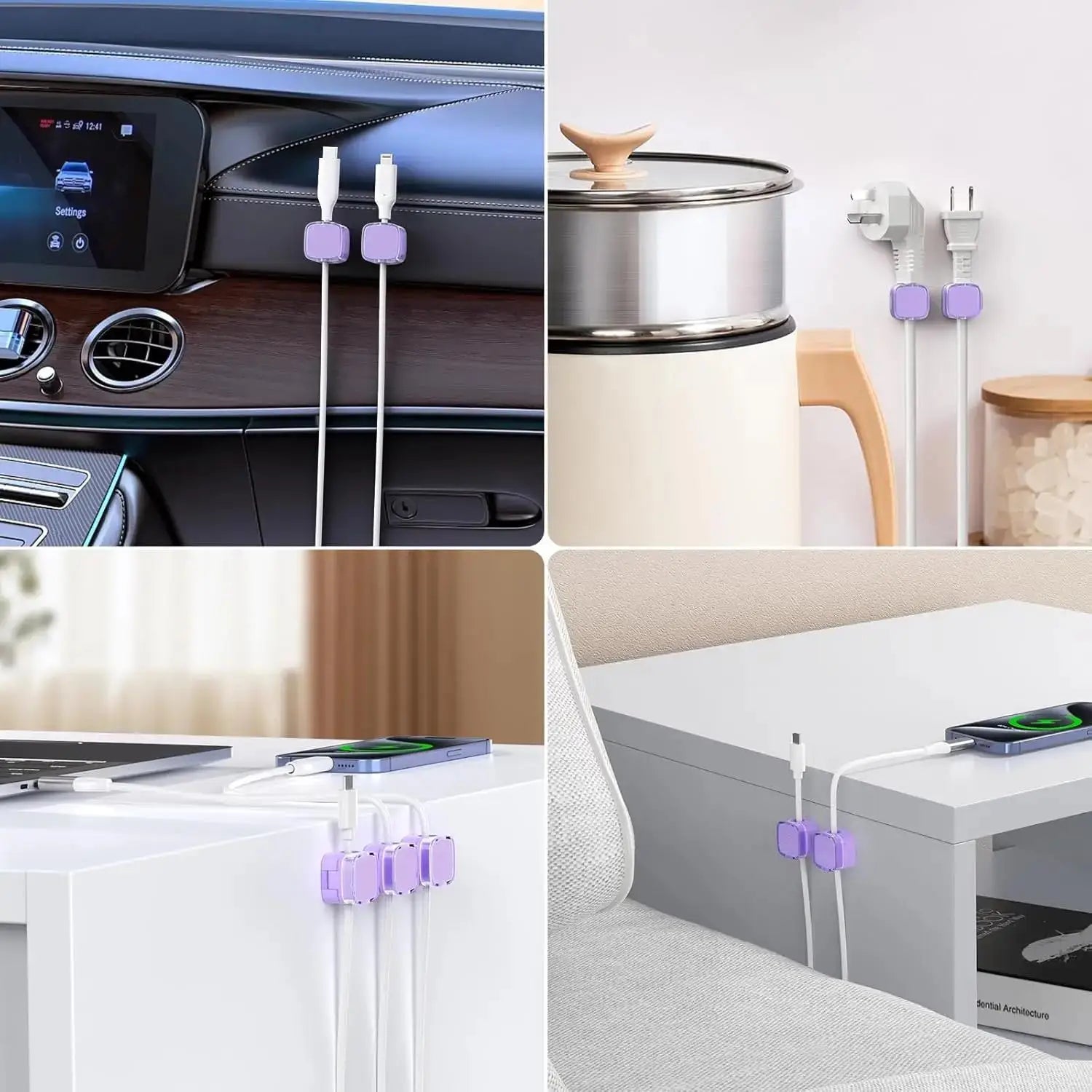 Cable Organiser Adjustable Magnetic Cable Clip Cable Cord Holder Under Desk Organizing Cable Management Holder Wire Keeper Cable