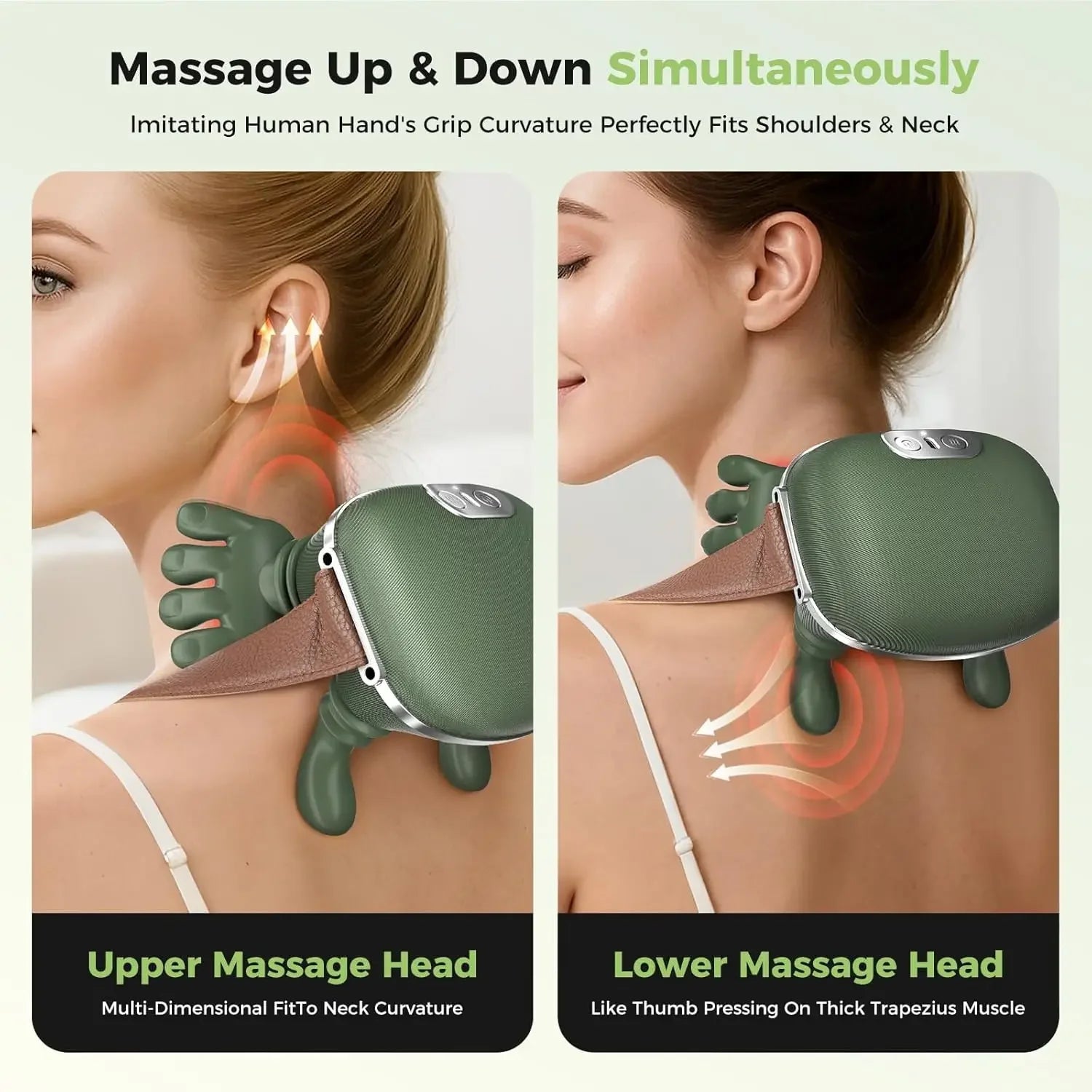 New Neck Massager Finger Pressure Shiatsu Neck Back and Shoulder Massager Electric Kneading Neck Deep Massage Muscle Relax