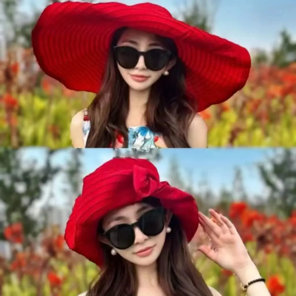 Sunshade Hat, Summer Fashion, Foldable, Face Covering, Sunscreen Bow, Outdoor Versatile Sun hat, Fisherman Hat