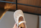 Kids Summer Breathable Woven Flats Shoes Hollow Out Princess Shoes Childrens Fashion Outdoor Sandals for Girls Daily Wear