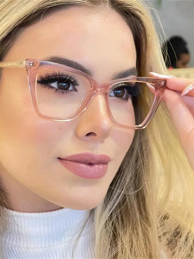 Fashion TR90 Retro Cat Eye Anti-blue Light Glasses Frame Women New Ultra-light Frame Glasses