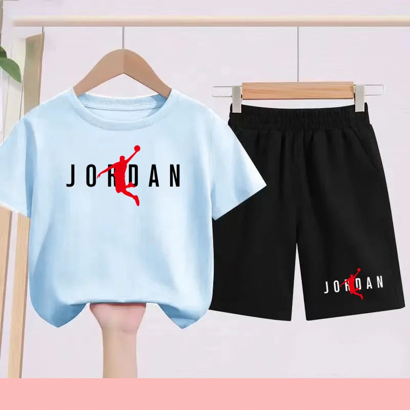 Children's sports suit, sports T-shirt,short sleeve and shorts, boys'and girls'sports uniform set,suitable for 3 to13 years old