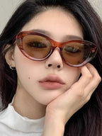 Retro Concave Cat Eye Sunglasses Women Fashion Brand Designer New Sun Glasses Cateye Eyeglasses Shadow for Female