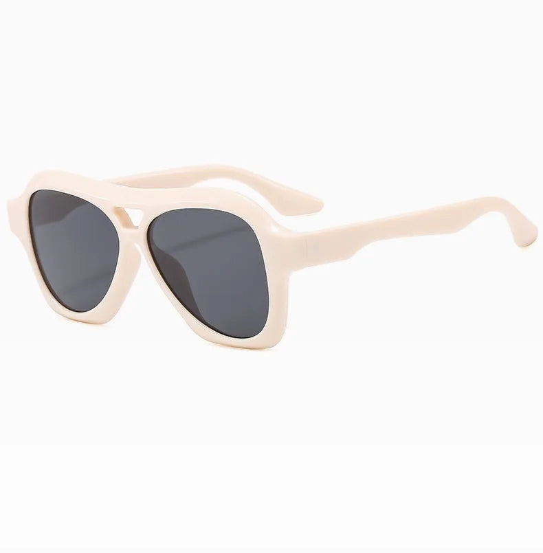 Retro Double Beam Large Frame Sunglasses for Women New Retro Fashion Brand Square Sun Glasses Eyeglasses Men Lentes De Sol Mujer