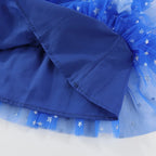 Children Tiered Ruffle Mesh Dresses Girls 4th of July Sleeveless Tutu Dress Star Decor 0-6Y Kids Independence Day Outfit