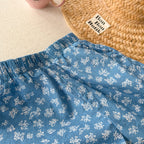 2026 Summer New Girls Lace Wide Leg Pants Toddler Thin Casual Pants Baby Girl Floral Mosquito Proof Pants Cotton Kids Clothes