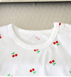 Baby Sleepwear 0-3Y Infant Pajama Set Cotton Strawberry Print Skin Friendly Baby Clothes Short Sleeve Toddler Loungewear
