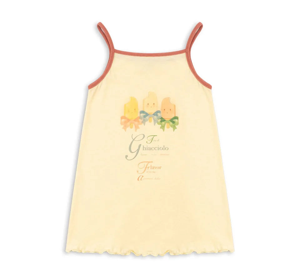 2026 KS Summer Baby Girls Cotton Slip Dresses Cherry T Shirts + Shorts Suits Sets Kids Clothes Girls Sequin Tank Dress Top 1-9Y