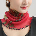 Spring Summer Chiffon Neck Collar Scarf Women Head Thin Sunscreen Variety Small Silk Anti-UV Scarf Mask Multi-Function Scarf
