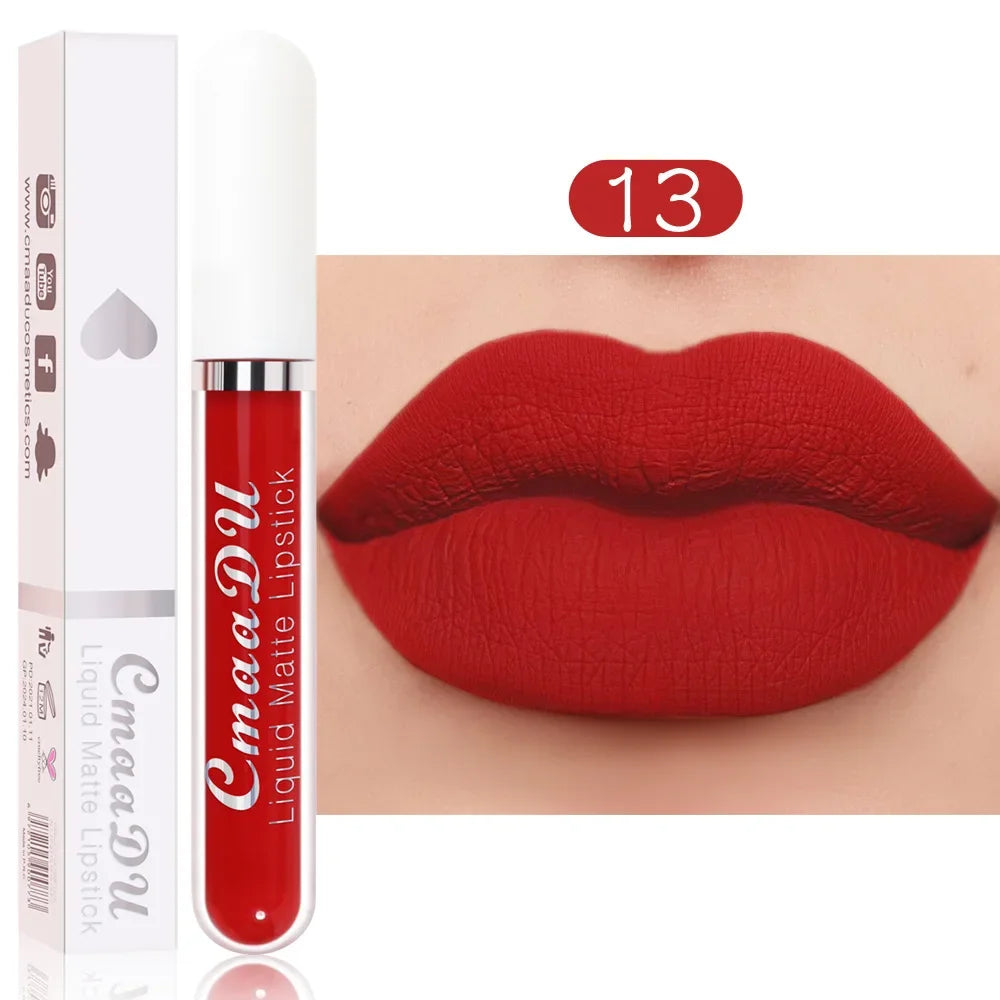 18 Colors Single Velvet Matte Liquid Lipstick Waterproof Non-Stick Waterproof Smudge-Proof Long-Lasting Mist Lip Gloss