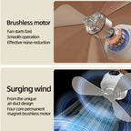 Rechargeable Ceiling Fan Light Energy Saving with Remote Control Hanging Fan Light 3 Gears Intelligent Electric Fan Night Lamp