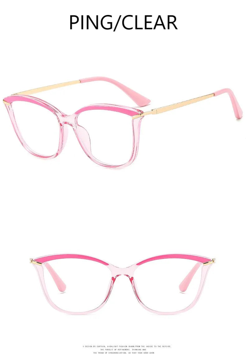 TR90 Fashion Myopia Glasses Frame Retro Brand Designer Cat Eye Optical Prescription Eyeglasses Women Computer Eyeglasses Girls
