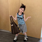 2026 Summer New Children Sleeveless T Shirts Cotton Toddler Girls Casual Vest Baby Thin Letter Print T Shirts Kids Clothes