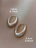 Polished Gold-Tone Oval Hoop Earrings for Everyday Wear