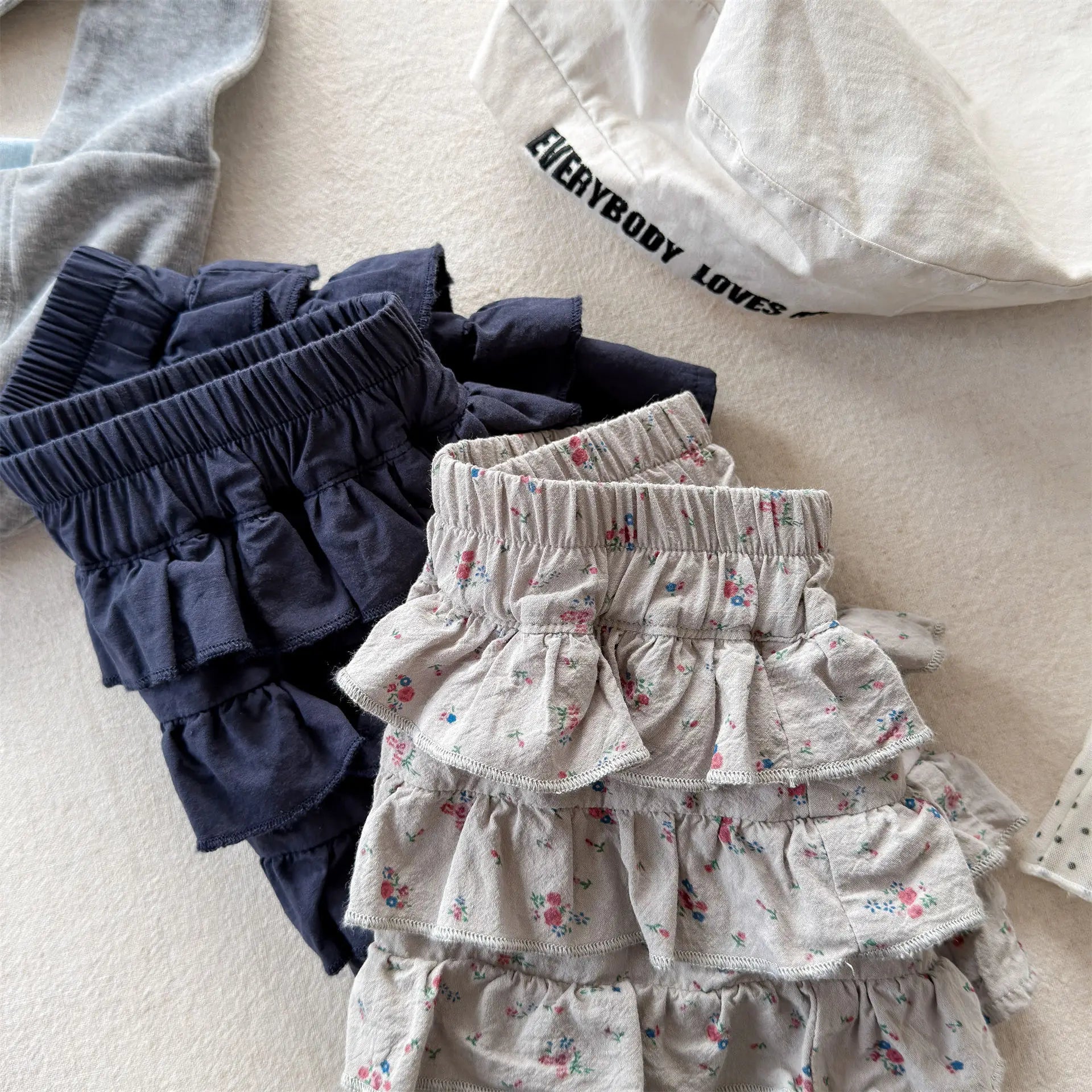 2026 Summer New Children Shorts Cotton Girls Sweet Lace Flower Bud Shorts Fashion Toddler Floral Culottes Kids Clothes