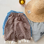 2026 Summer New Girls Lace Wide Leg Pants Toddler Thin Casual Pants Baby Girl Floral Mosquito Proof Pants Cotton Kids Clothes