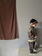 Autumn Baby Boys Striped Sweater Vest Children Cotton Cashmere Pullovers Waistcoat Kids Clothes Toddler Girls Sleeveless Sweater