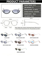 Vintage Half Frame Cat Eye Sunglasses Women Fashion Metal Glasses Punk Trendy Sun Glasses Female Shades for Famale Eyewear Uv400