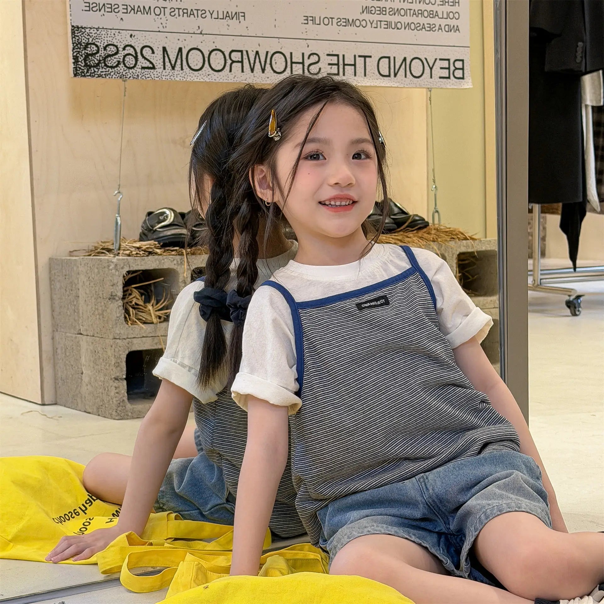 2026 Summer New Children Sleeveless T Shirts Cute Girls Bottoming Shirts Cotton Baby Girl Striped Sling Vest Kids Clothes