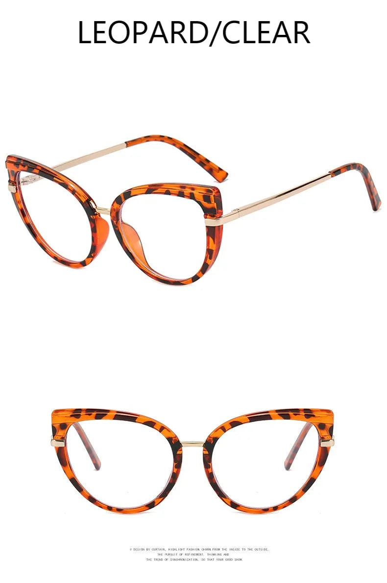 Fashion Anti Blue Light Cat Eye Glasses Frame Blue Light Blocking Eyeglasses Frame for Women Optical Eyewear Cateye Accessories