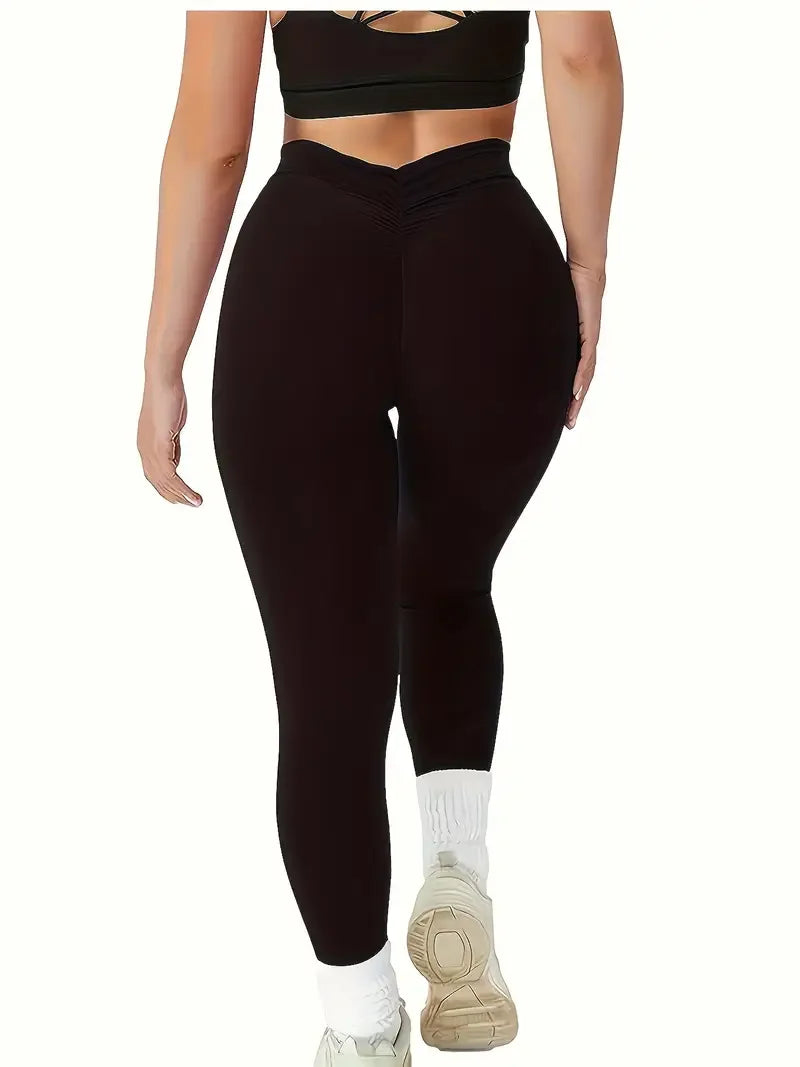 Women's High Waist Tummy Control Butt Lifting Yoga Pants, Tight Stretch Peach Butt Workout Leggings for Running