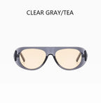 Retro Large Sunglasses for Women Fashionable Wide Legs New Large Frame Sunglasses Gradient Color Personalized Glasses Goggles