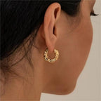 New Hot Sell Trendy Plated Gold Color Circle Earrings for Women Ear Hoop Earring Classic Jewelry