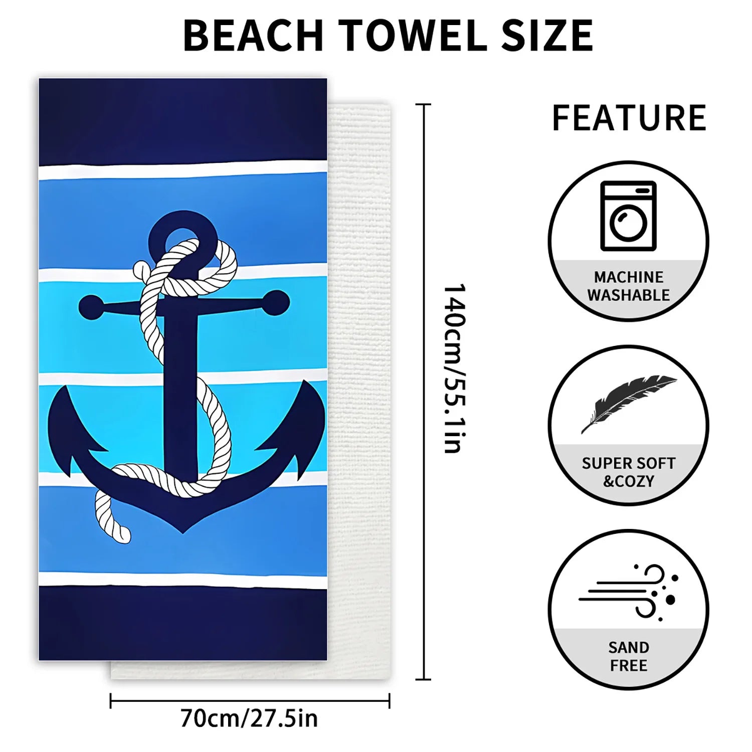 Microfiber Beach Towel Absorbent Bath towel big Quick-drying sunscreen for Adults Travel Swimming Pool Purple Flower Pattern