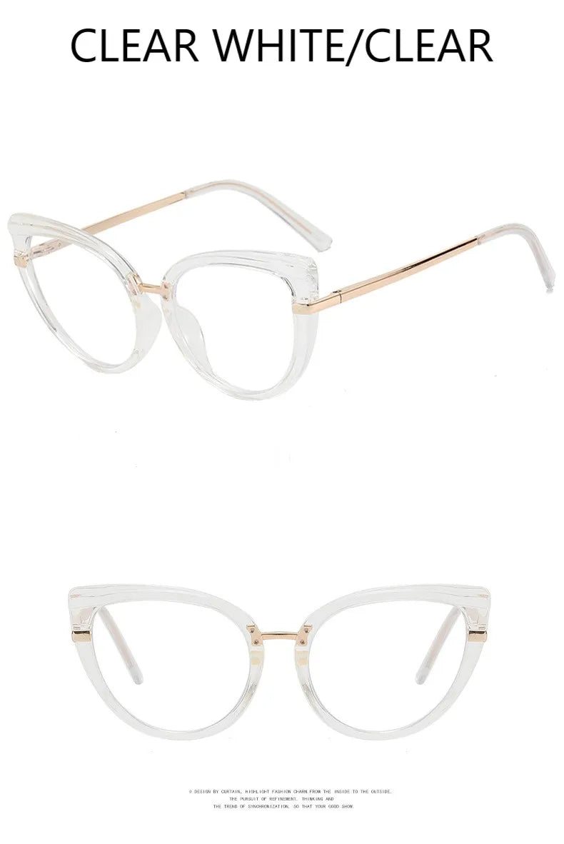Fashion Anti Blue Light Cat Eye Glasses Frame Blue Light Blocking Eyeglasses Frame for Women Optical Eyewear Cateye Accessories